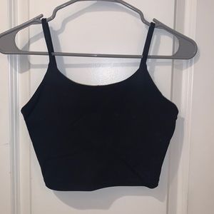 Black crop top tank/sports bra